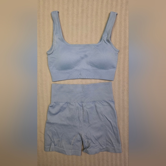 Blue Ribbed Women's Intimate Set - Picture 1 of 1